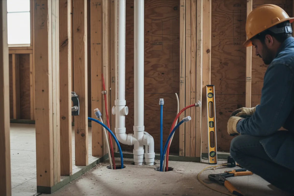 Drain and supply rough-in during Toilet Repair and Installation in Cuddy